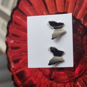 Silvertone Butterfly Earrings-$5 add on